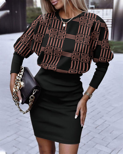 Damen figurbetontes Kleid mit puffärmelndem Oberteil und elastischer Taille Stalluxe