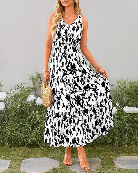 Damen Maxikleid mit floralen Applikationen und schmalen Trägern Stalluxe