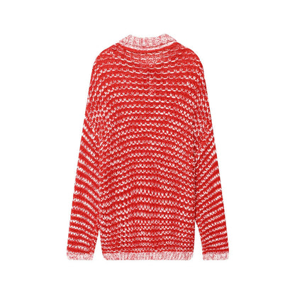 Damen lässiger Strickpullover mit modischem Kragen und Rüschendetail Stalluxe