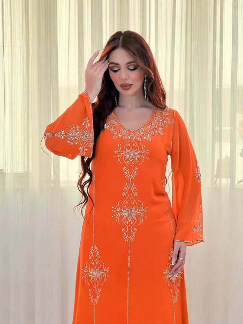 Damen elegantes Maxikleid mit filigranen Stickereien Stalluxe