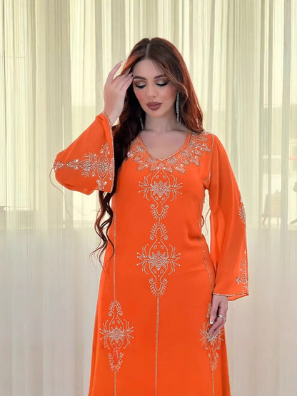 Damen elegantes Maxikleid mit filigranen Stickereien Stalluxe
