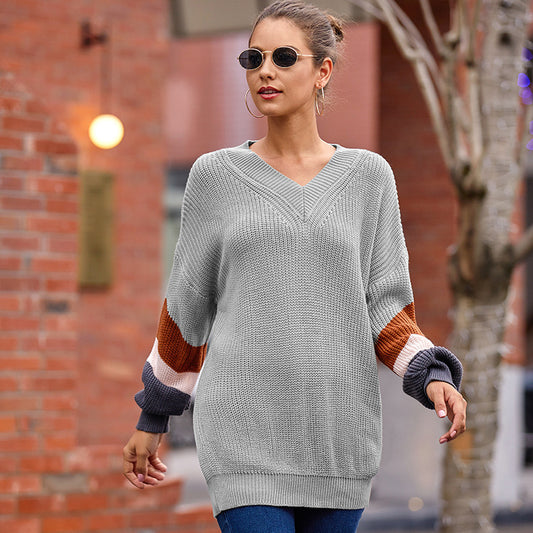 Damen Strickpullover mit modernen Farbblock-Design und weitem Schnitt Stalluxe