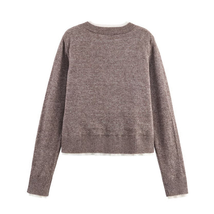 Damen modische Strickjacke mit Knopfleiste und Rundhalsausschnitt Stalluxe