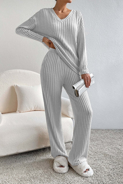 Women's Cozy Striped Lounge Set Stalluxe
