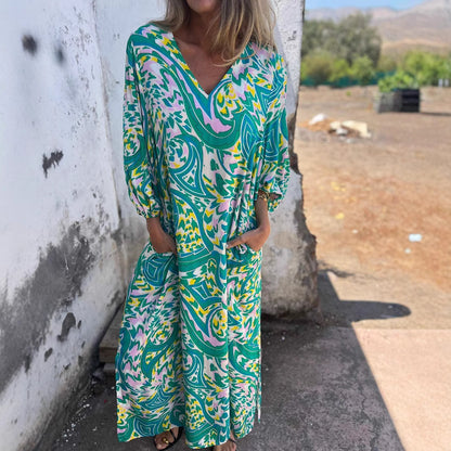 Women's Vibrant Print Maxi Dress Stalluxe