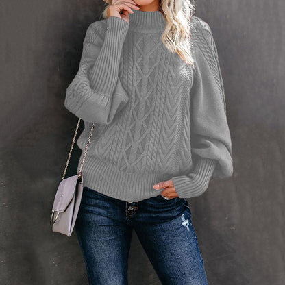 Damen Strickpullover mit hochgeschlossenem Kragen und strukturiertem Design Stalluxe