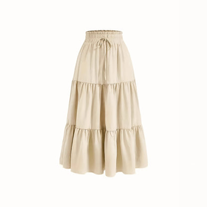 Damen Maxi-Rock mit elastischem Bund und Stufen-Design Stalluxe