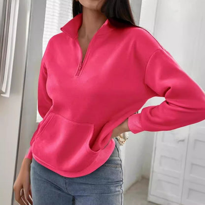 Damen bequemer Stehkragen Pullover Stalluxe