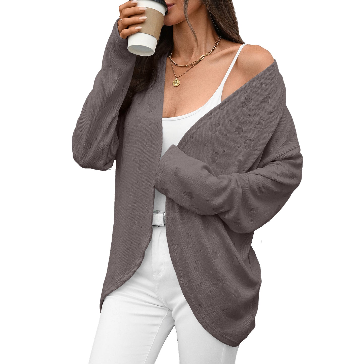 Damen Oversized Pulloverjacke Stalluxe