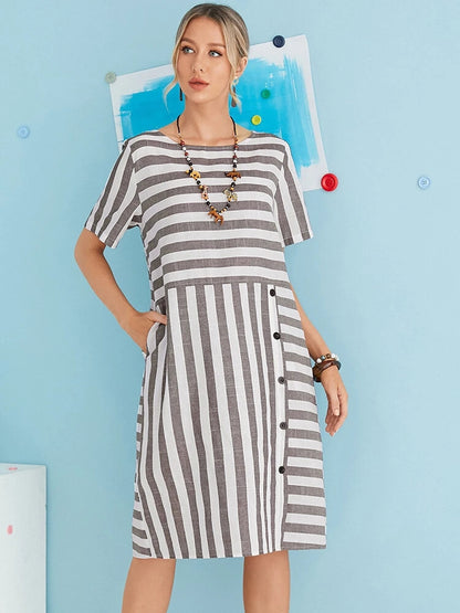 Damen Casual Kleid im lässigen Streifenlook Stalluxe
