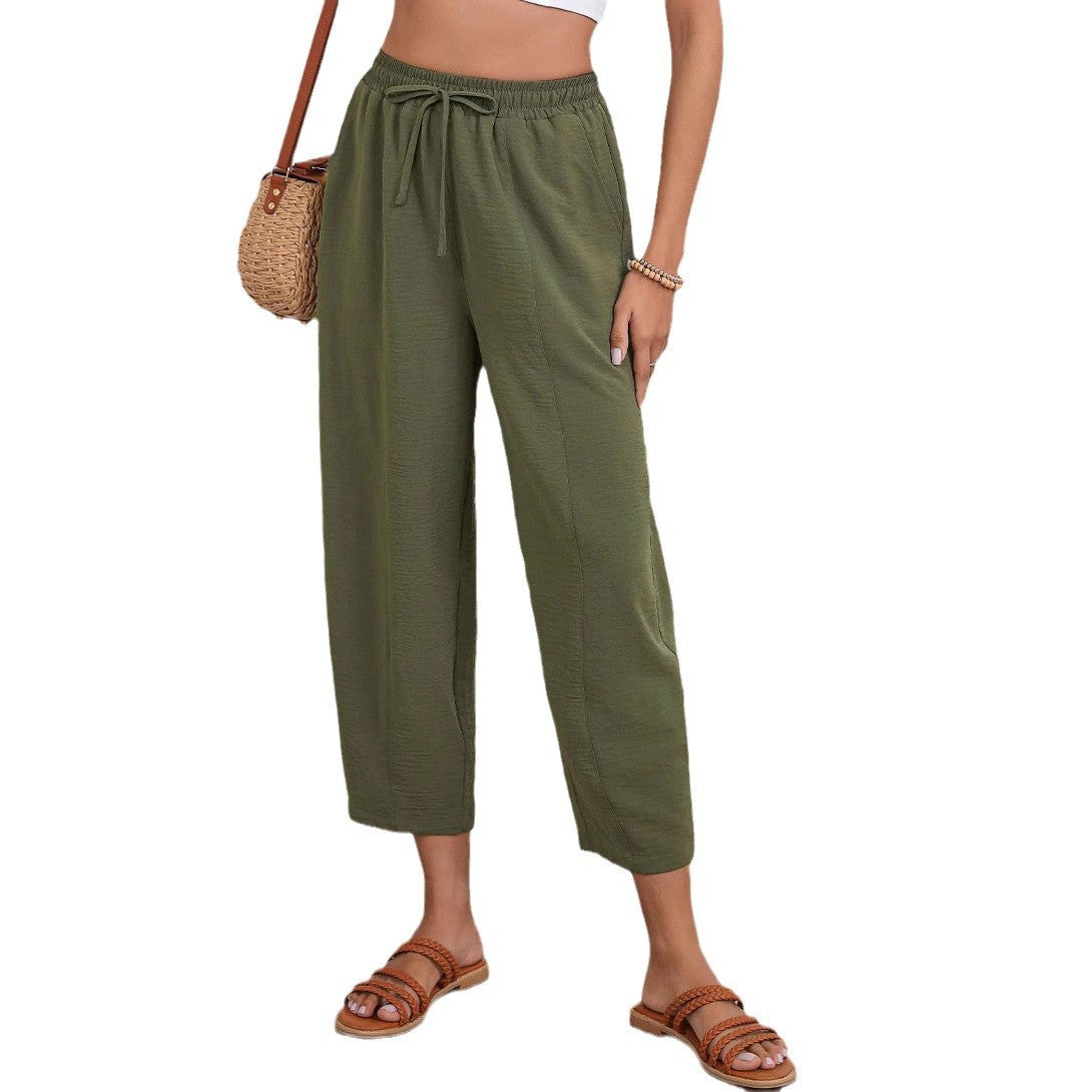 Damen Bequeme und luftige Freizeithose mit elastischem Bund und Seitentaschen Stalluxe