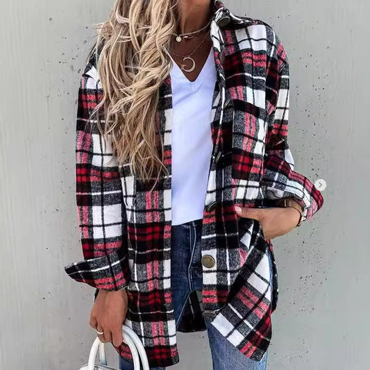 Damen Karierte Überwurf-Jacke Stalluxe