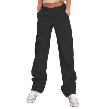 Damen Cargo-Hose mit praktischen Seitentaschen und weitem Schnitt Stalluxe