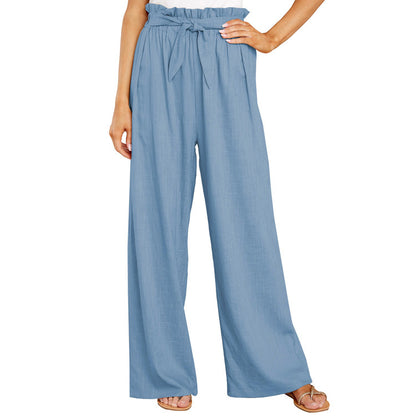 Damen Weite Sommerhose mit elastischem Bund und Bindegürtel Stalluxe