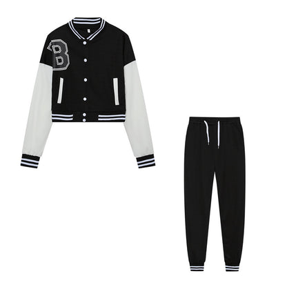 Damen Sportliches Set mit cropped Jacke und bequemen Jogginghosen Stalluxe