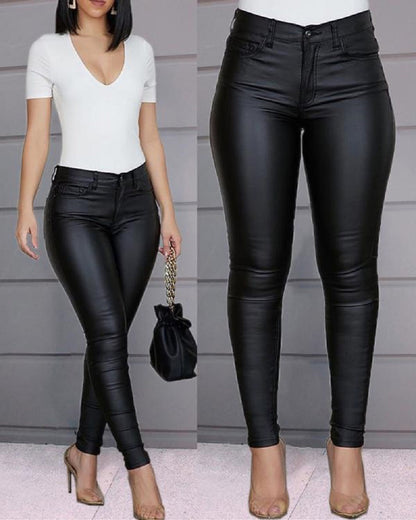 Damen figurbetonte Jeans mit Hochglanz-Finish Stalluxe