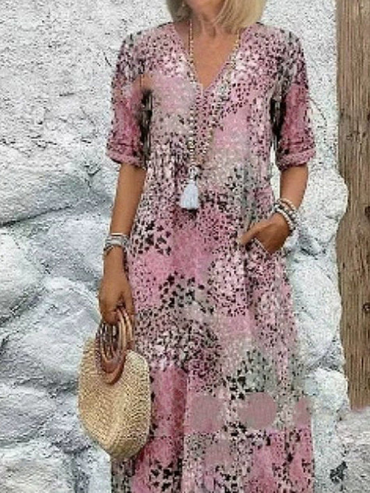 Damen Modisches Freizeitkleid mit floralem Muster und seitlichen Taschen Stalluxe
