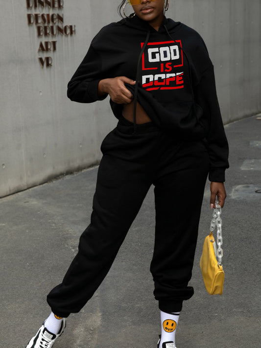 Herren sportliches Hoodie- und Jogginghose-Set mit inspirierendem Schriftzug Stalluxe
