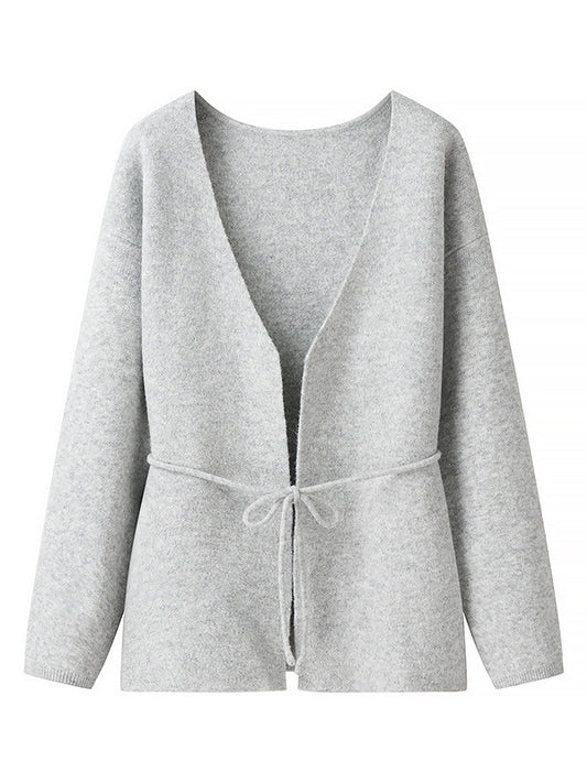 Damen komfortable Strickjacke mit Taillierung und weitem V-Ausschnitt Stalluxe