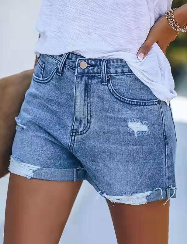 Damen modische Jeans-Shorts im lässigen Distressed-Look Stalluxe