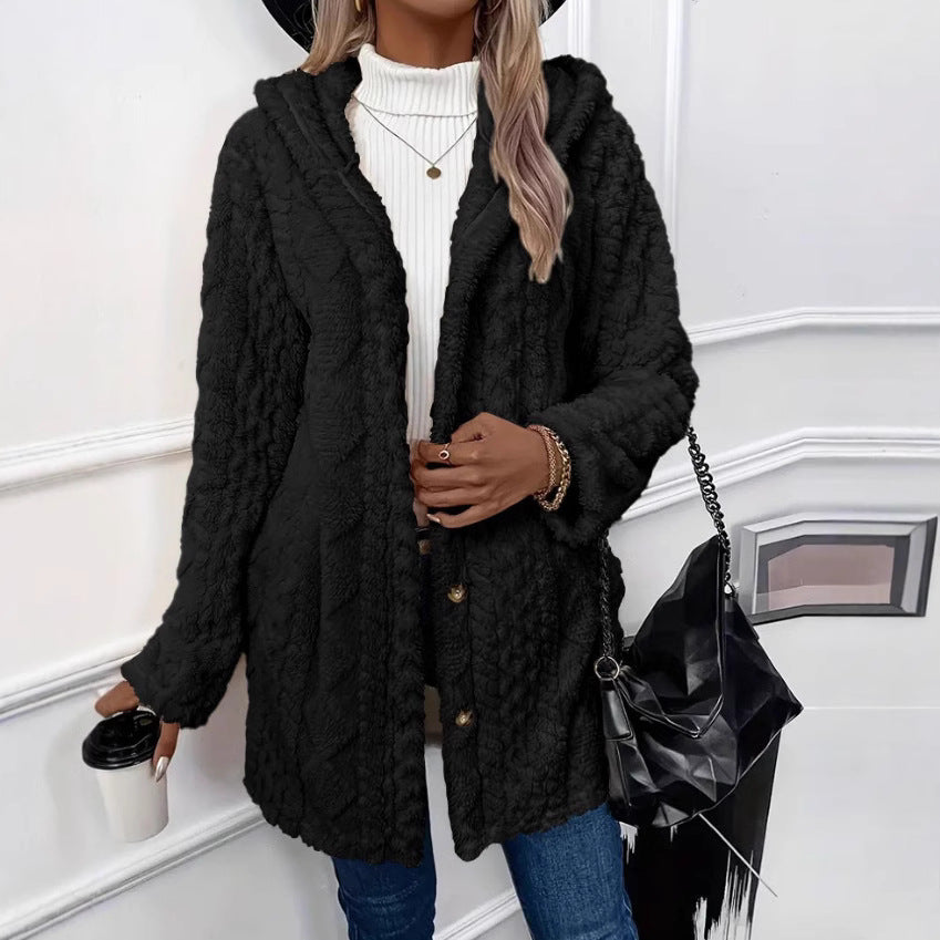 Damen Hoody-Mantel aus kuscheligem Material Stalluxe