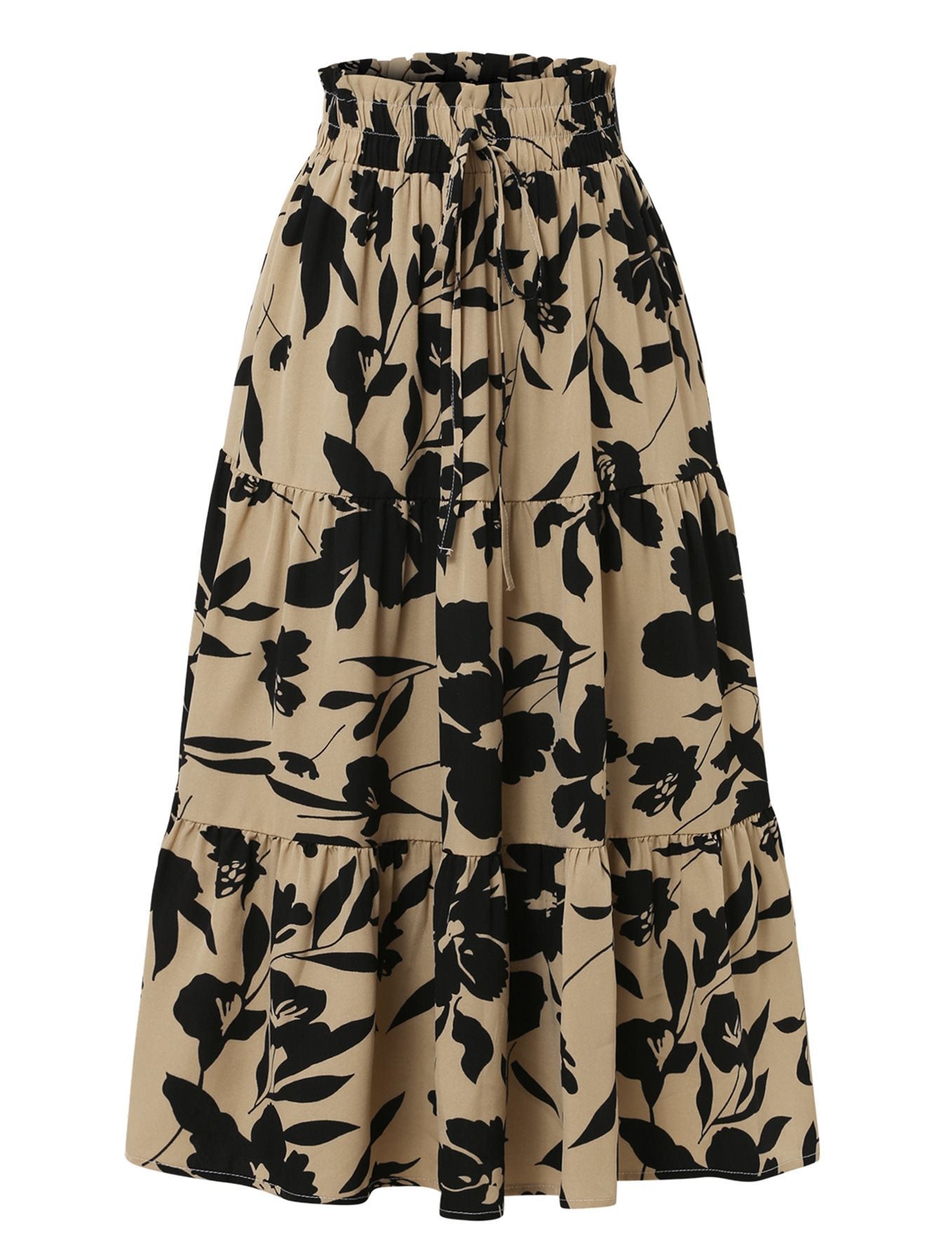 Damen Maxirock mit fließendem Schnitt und floralem Design Stalluxe