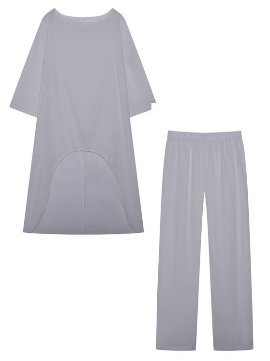 Damen Lässiges Freizeitoberteil und Hose Set Stalluxe Weiß