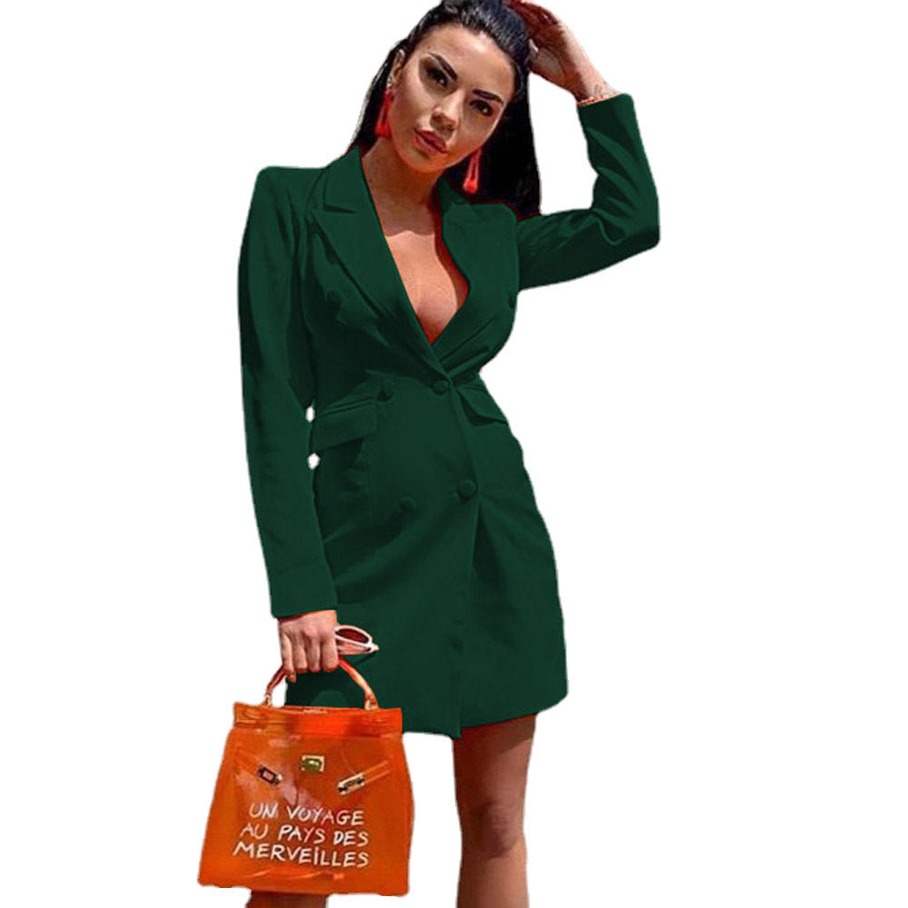 Damen Blazer-Kleid mit doppelter Knopfleiste und eleganten Details Stalluxe