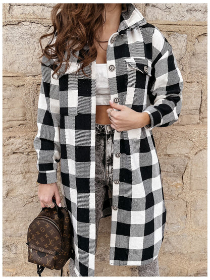 Damen Karierter Oversized-Hemdjacke Stalluxe
