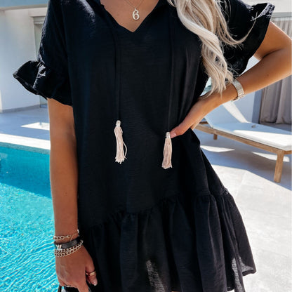 Damen Luftiges, modisches Sommerkleid mit Volant Stalluxe