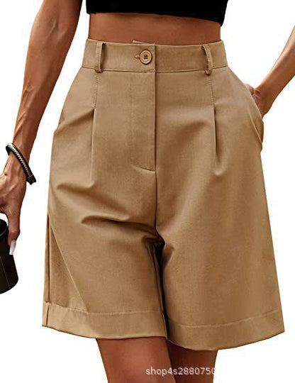 Damen Elegante Bundfalten-Shorts mit praktischen Taschen Stalluxe