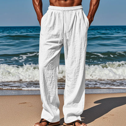 Herren luftige Strandhose mit elastischem Bund und praktischen Taschen Stalluxe