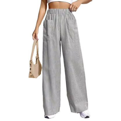 Damen weite Plissee-Hose mit elastischem Bund und praktischen Seitentaschen Stalluxe