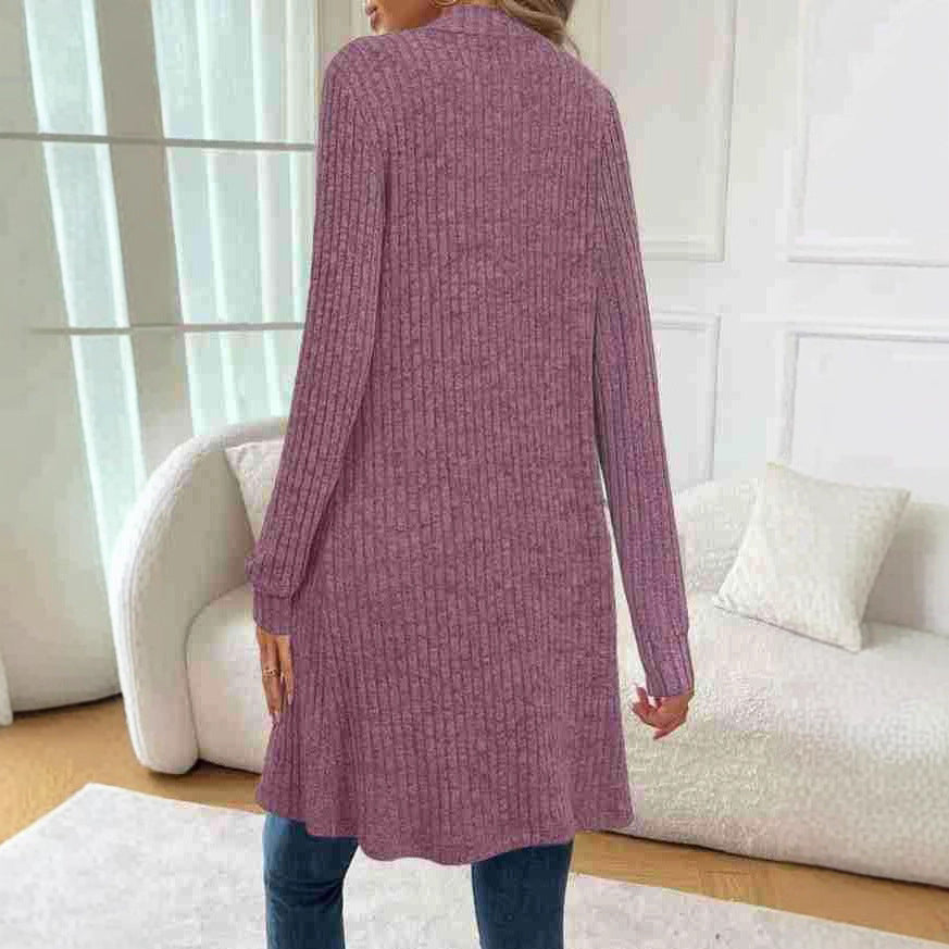 Damen Strickjacke mit asymmetrischem Saum und praktischen Taschen Stalluxe