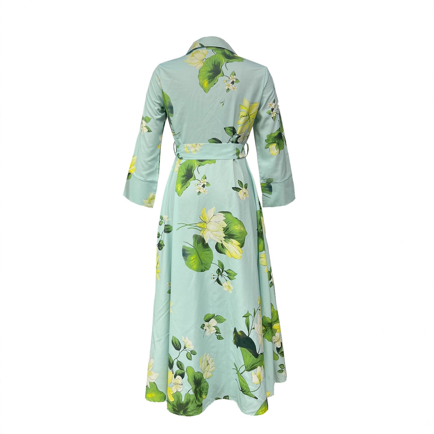 Damen Maxikleid mit floralen Mustern und Wickelgürtel Stalluxe