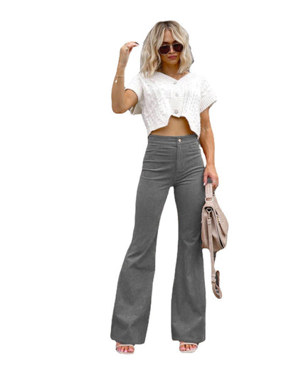 Damen Flared Jeans mit hohem Bund und tailliertem Schnitt Stalluxe
