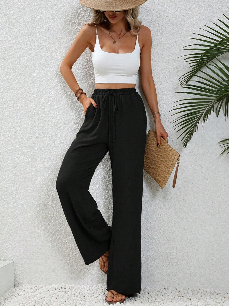 Damen weite Sommerhose mit elastischem Bund und lässigem Schnitt Stalluxe