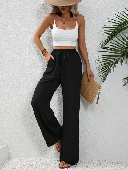 Damen weite Sommerhose mit elastischem Bund und lässigem Schnitt Stalluxe