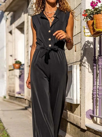 Damen Jumpsuit mit floralem Design und praktischem Taillengürtel Stalluxe