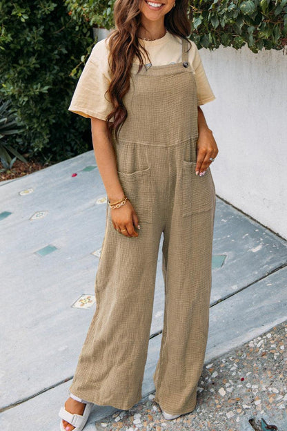 Damen Lässiger Overall mit praktischen Taschen und weitem Bein Stalluxe