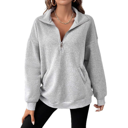 Damen sportlicher Pullover mit hohem Kragen Stalluxe
