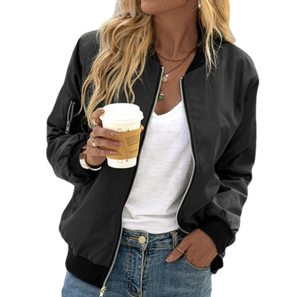 Damen stylische Bomberjacke mit praktischem Reißverschluss und seitlichen Taschen Stalluxe