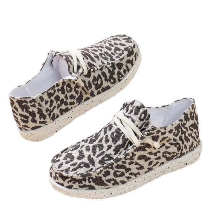Damen Sneaker mit modischem Animal-Print und elastischen Schnürsenkeln Stalluxe