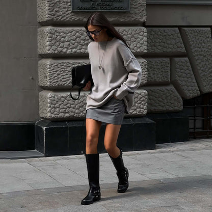 Damen oversize Strickpullover mit lässigem Schnitt und angesagten Details Stalluxe