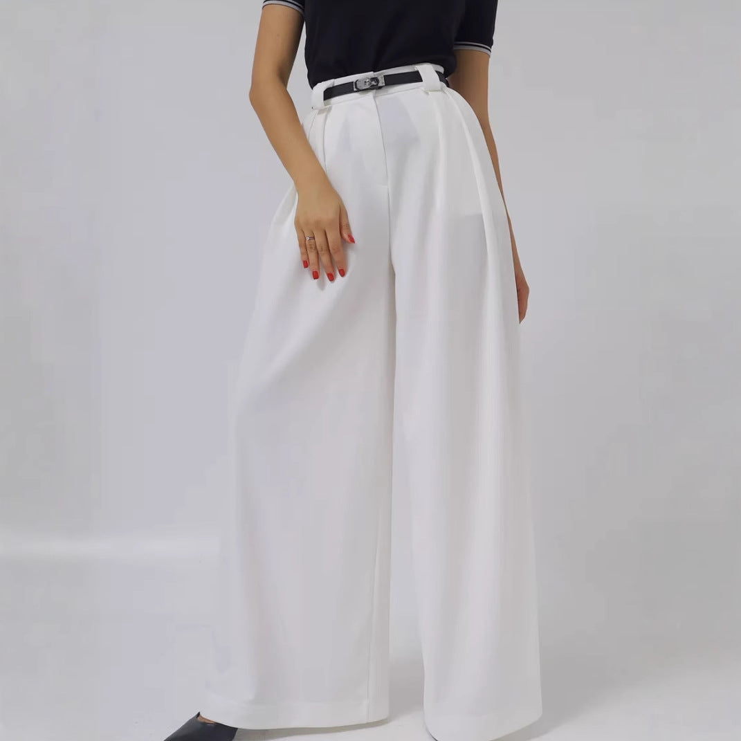 Damen weite Palazzohose mit hohem Bund und eleganter Taillierung Stalluxe