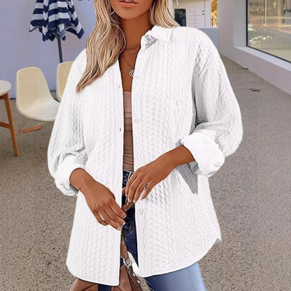 Damen Oversized Strickbluse mit modernem Zopfmuster Stalluxe