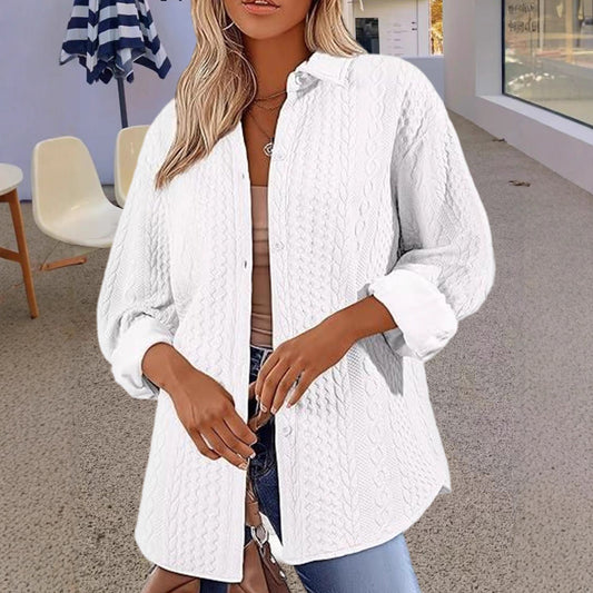 Damen Oversized Strickbluse mit modernem Zopfmuster Stalluxe