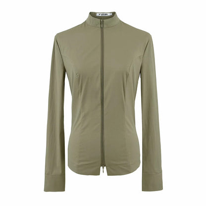 Damen Hochleistungs-Activewear-Jacke mit Stehkragen und Reißverschluss Stalluxe