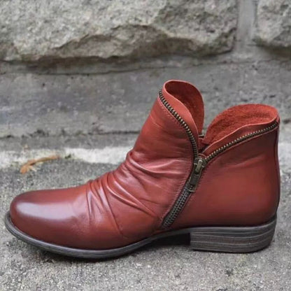 Damen Stiefeletten mit dekorativem Reißverschluss und geschmeidigem Leder Stalluxe