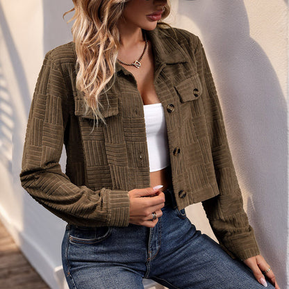 Damen Kurzjacke mit strukturiertem Korddesign Stalluxe